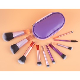 AWAVM Travel Makeup Brush Set,Makeup Brush Kit,10PCS travel makeup brush set with Storage Bag,Pouch Portable Travel Size Makeup Brushes,Professional Cosmetic Brush for Foundation Brush Blush Powder