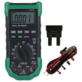 MS8268 Digital Multimeter, Auto/Manual Range, AC/DC Ammeter Voltmeter, Professional 5 in 1 Electrical Tester with Test Leads & Multifunctional Socket