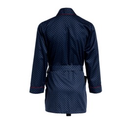 Revise RE-509 Elegant Men's Dressing Gown - Short - 100% cotton– Darkblue C3 – XL