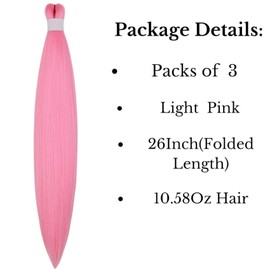 Pink Braiding Hair Pre Stretched Ez braid Pre stretched Braiding Hair Braid in Hair Pink Braids