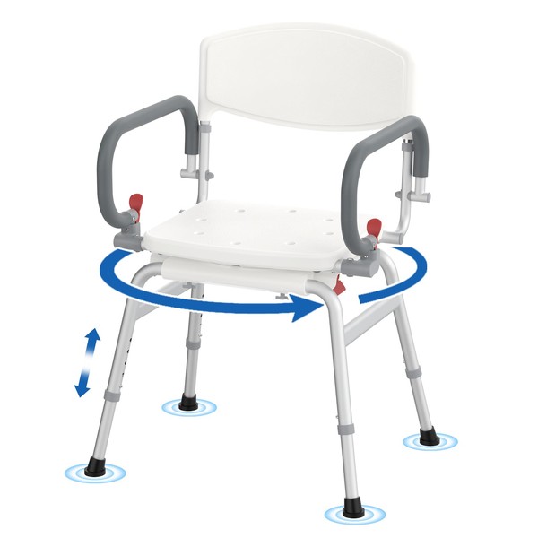 UGarden 360°Swivel Shower Chair for Elderly & Disabled, 500lbs Capacity