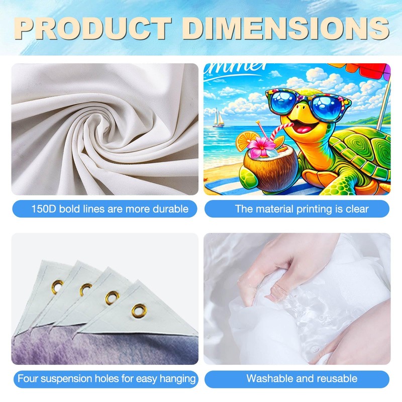 BlissYard Summer Beach Party Banner Cute Sea Turtle Beach Backdrop