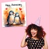 Happy Anniversary Penguin Love Card - Greetings Wish for Couple,
