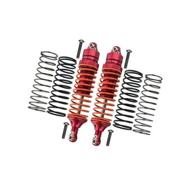 GPM For Traxxas Slash 4X4 / Stampede 4X4 / Rustler VXL/Craniac / NOS Deegan Rally / Bandit Aluminium Rear Adjustable Spring Damper with Aluminium Ball Top & Ball Ends - 1Pr Set Red