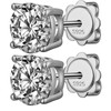 18 Carat White Gold Plated Silver Stud Earrings for Men