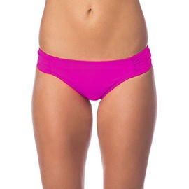 La Blanca Women's Island Goddess Side Shirred Hipster Bikini Bottom, Magenta, 6