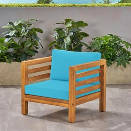 Summsun Outdoor Chair Cushions for Patio Furniture with Waterproof Detachable Cover, Deep Seat Couch Cushion Replacement and Backrest Pillow Set for Sectional Sofa, 25.6 x 25.6 Inch, Teal