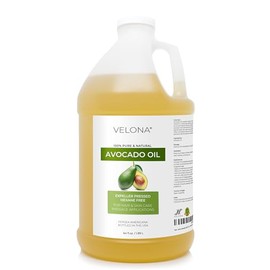 velona- Aceite de aguacate 64 fl oz  Aceite portador 100 puro y natural  Refinado, prensado en frío  Cabello, cuerpo y piel                           