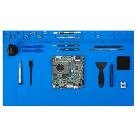 Kaisi Extra Large Soldering Mat, Oversized 932°F Heat Resistant Silicone Solder Mat, Large Repair Workbench Pad for Electronics Phone Watch Laptop Repair, BGA Soldering Iron (Blue,27.6''x15.7'')
