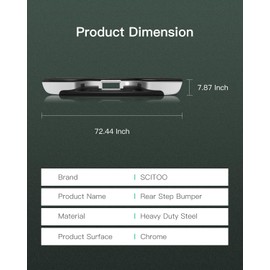 SCITOO Fits For 1999-2006 for Chevy Silverado,1500 2007 for Chevy Silverado 1500 Classic,1999-2006 for GMC Sierra 1500,heavy duty steel Rear Bumper Chrome With License Plate Lights