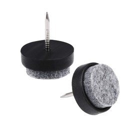 sourcing map Pack of 26 Nail-On Furniture Felt Pads Chair Table Leg Protection 20 mm Diameter Black