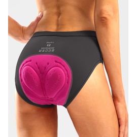 Women's 4D Padded Bike Underwear Cycling Bicycle Shorts Mountain Biking Riding Briefs Biker Cycle Spin Undershorts Padding Motorcycle Gear for Women(Dark Grey,XS)