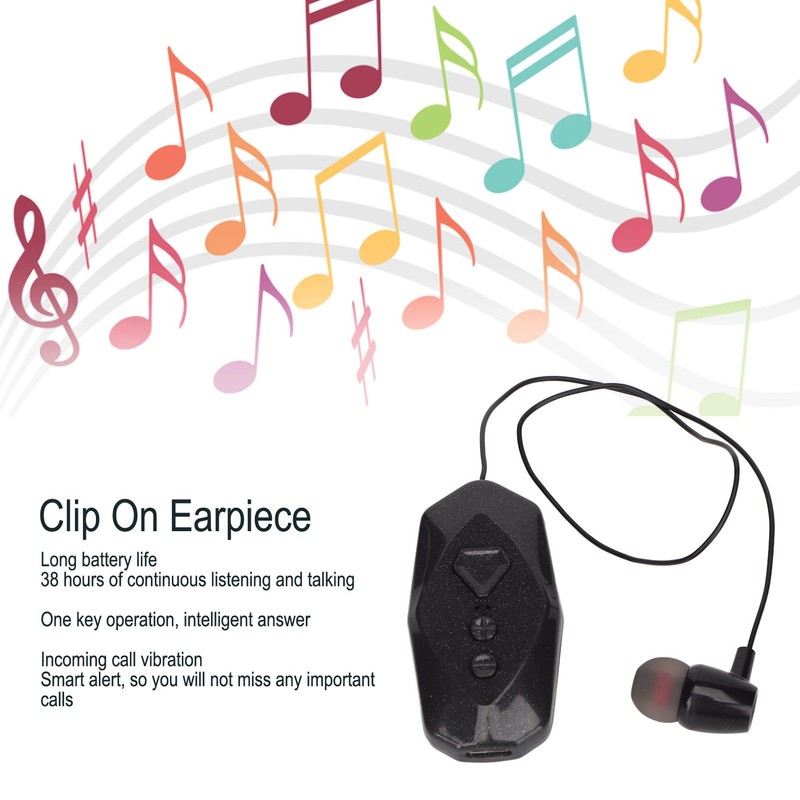 Clip On Wireless Earpiece Single Ear Long Battery Life Power