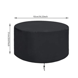 ValueHall Fire Pit Cover Round Patio Firepit Bowl Cover Garden Furniture Cover Heavy Duty 420D Waterproof Garden Table Cover Outdoor Barbecue Grill Cover V7084A (92 x 51cm)