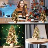 22’’ Handcrafted Premium Christmas Tabletop Tree Champagne Gold Poinsettia Cone
