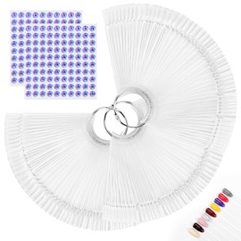 150pcs Nail Swatch Sticks with Ring and Number Stickers, Color Swatches for Nail Polish Display Nail Art Supplies for Nail Techs Must Haves Nail Stuff