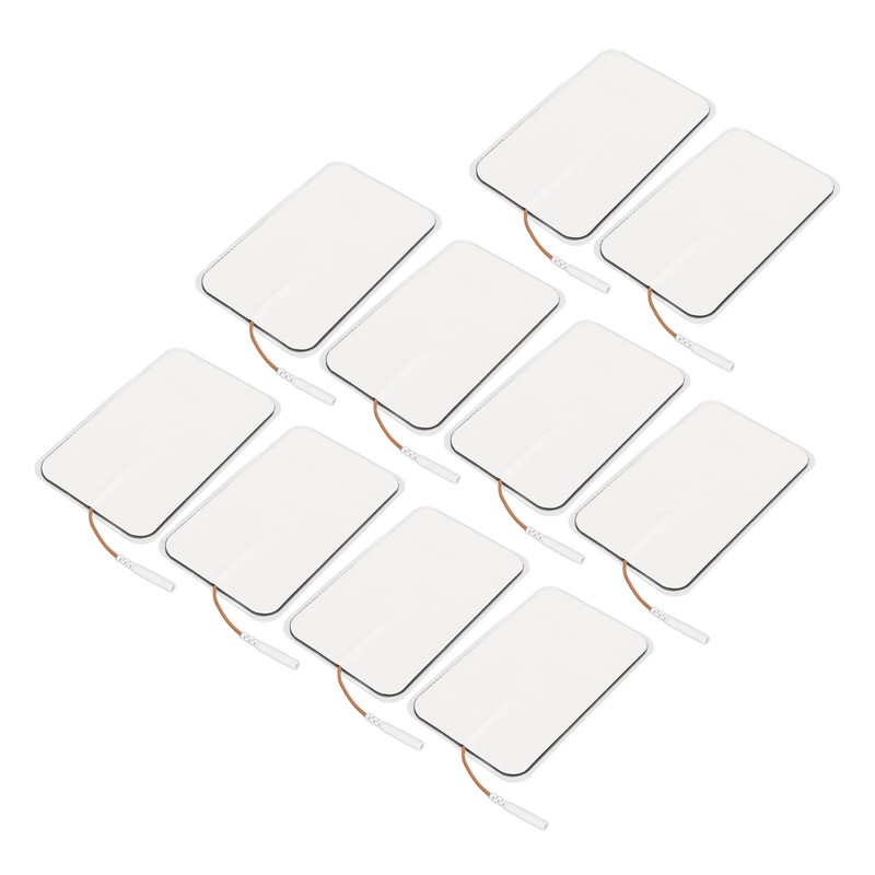 10Pcs TENS Unit Replacement Pads Rectangular Reusable Electrode Patches for