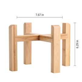 Addogyy Elevated/Raised 7.67 in Wide Dog Food Water Dish Holder Dog Bowl Wood Stand for Medium Large Breed,Only Suitablefor 7.64 Inch Bowl .Non Slip Pet Bowl Stand Height 6.29" Tall Wide Month