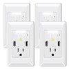 Greencycle USB Outlet with Nightlight, High Speed Dual 4.2A USB