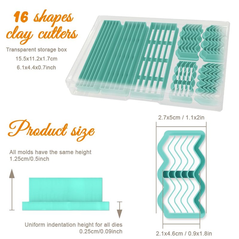 ORIGACH Pack of 7 Polymer Clay Cutters, Strip Clay Cutters