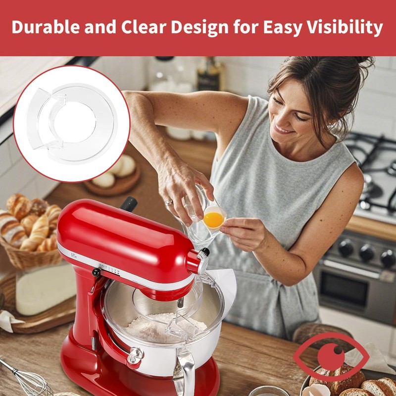 Removable Pouring Shield Splash Guard for KitchenAid 5.5-7 Quart Bowl-Lift