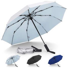 LIDOMPO UPF 50+ Travel Compact UV Umbrellas For Sun Protection Automatic Open Close Sun Umbrella UV Protection for Walking (Turquoise)