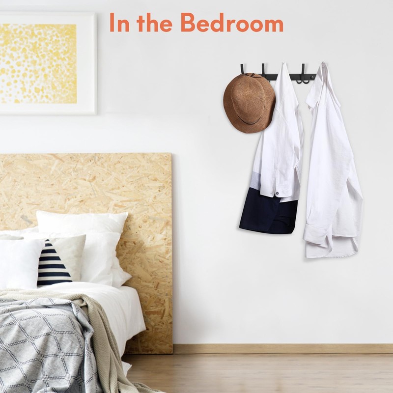 Optish Coat Rack Wall Mount, 2 Pack Coat Hooks Wall