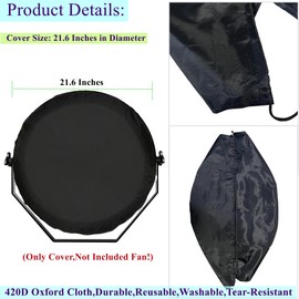 Fan Cover for 18 Inch Wall Mount Fans, Dust Covers for 18" Non Oscillating Wall Fan Storage, Dustproof Covers for 18 Inch Wall Mounted Metal or Industrial Floor Fans,Reusable,Not Included Fans