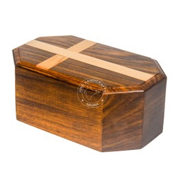 HIND HANDICRAFTS Urns for Human Ashes Adult, Rosewood Cremation Urns for Ashes, Funeral Urns, Burial Urns for Columbarium, Wooden Box Urns for Human Ashes - Large URNS Ashes (Maple Cross - 250 Cu/in)