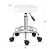 NALLBEIRRAA Round Rolling Stool Chair Modern PU Leather Height Adjustable
