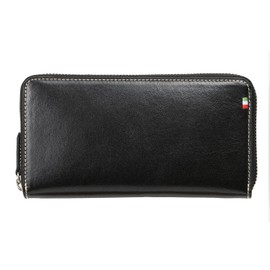 MILAGRO CA-Y-661 Tamponato Leather Garcon Wallet (Men's Wallet, Long Wallet, Large Capacity, Coin Purse, Card, Bill Compartment, Green, Leather, Genuine Leather, Popular), Black