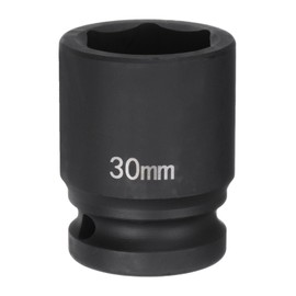 sourcing map 6-Point Impact Socket 3/4" Drive 30mm Metric 40Cr Alloy Steel Spindle Axle Nut Impact Socket