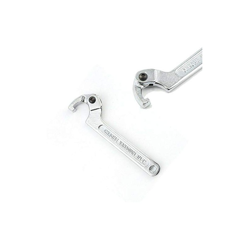 TOOLSTAR Hook Wrench C Wrench 32-76mm Adjustable Hook Wrench Chrome