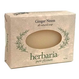 Herbaria Ginger Neem Handcrafted All-Natural Soap with Essential Oils. 4.5 oz Bar. Enjoy 60 More Skin-Friendly Varieties.