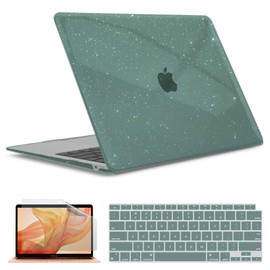 IBENZER Compatible with New MacBook Air 13 inch case 2022 2021 2020 M1 A2337 A2179 A1932, Hard Shell Case&Keyboard Cover&Screen Film for Mac Air 13 with Touch ID (2018-2022), Star MTGN, AT13-S-MTGN+2