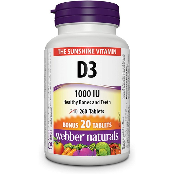 Webber Naturals D3 1000 IU, 260 Tablets