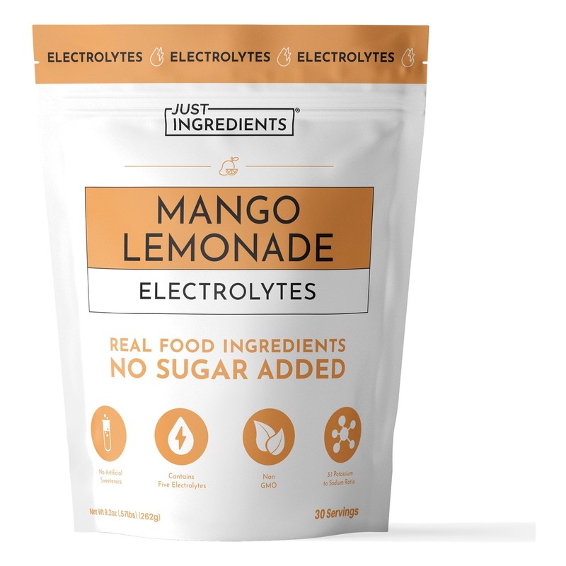 JUST INGREDIENTS Bebida electrolítica de limonada de mango - Agua