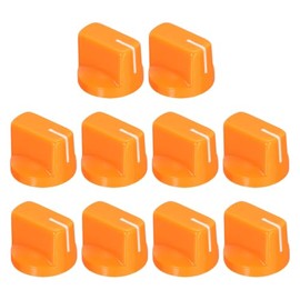 sourcing map 10Pcs 6.4mm Shaft Hole Guitar Ampere Effect Pedal Knobs Pointer Control Knobs with Set Screw Orange