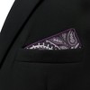 [S&W SHLAX&WING] Men's Dark Purple White Black Color Edge Paisley