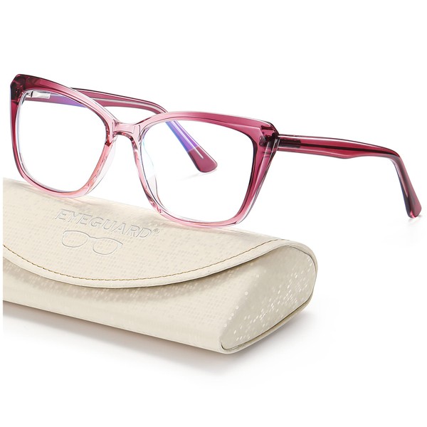 EYEGUARD-Gafas de lectura con luz azul para mujer TR90, gafas de ojo de gato para ordenador, lectores de bisagra de primavera a la moda