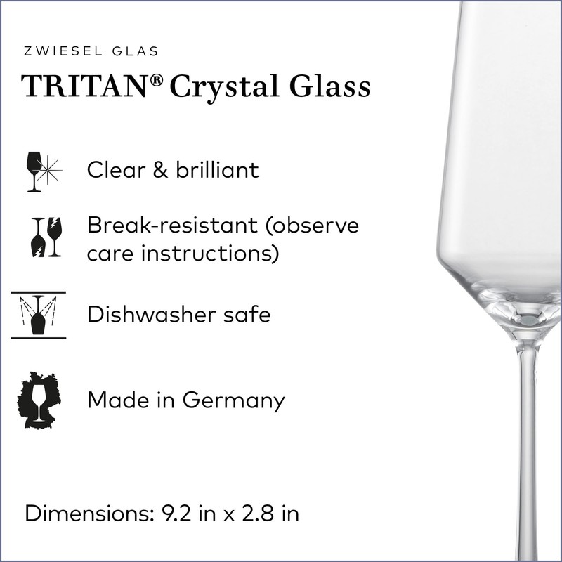 ZWIESEL GLAS Pure Champagne Glass (Set of 2), Champagne Flutes