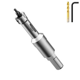 Mollom (9/16'' | 14mm) Heavy Duty Carbide Hole Saw with 2 Pilot Drill Bits, Hole Cutter cuts Stainless Steel, mild Steel, Iron, Copper, Brass, Plastic