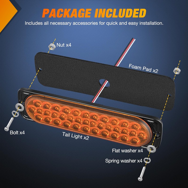 Nilight 7.5 Inch Aluminum Housing Tail Light 2 PCS 36