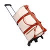 Keenso Rolling Garment Bag, Soft Leather Travel Bag with Detachable