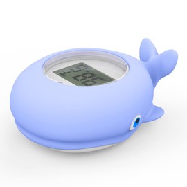 OriginCOM WTMP813-KJR Hot Water Thermometer Baby Bath Toy, Digital Thermometer, Floating Water Thermometer, Set Reminder, Whale Design