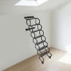 FXEIPOL 7 Steps Wall Mounted Folding Ladder, Metal Attic Stairs