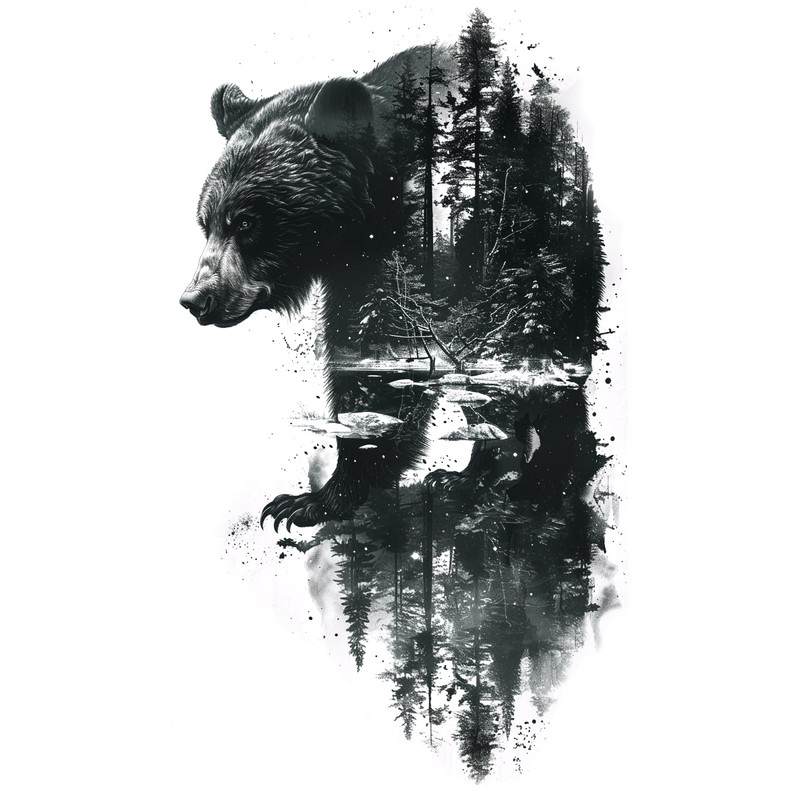 5 Sheets Temporary Snake Tattoo Bear Tattoo Eagle Tattoo Deer