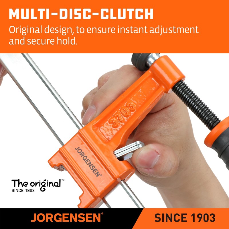 JORGENSEN 2-pack Steel Bar Clamps Set, 12-inch Medium Duty, 600