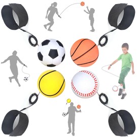 Jastown 4 pcs rebound wrist ball，Spring Ball on a string, return balls on elastic rope,exercises for fingers with elastic balls,Hand eye coordination training Wrist Band Ball…