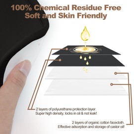 Organic Castor Oil Pack Wrap - Reusable Castor Oil Compress Wrap Kit with Adjustable Elastic Shoulder Straps - Organic Flannel Castor Oil Packs - Waterproof & Oil-Proof - Machine Washable